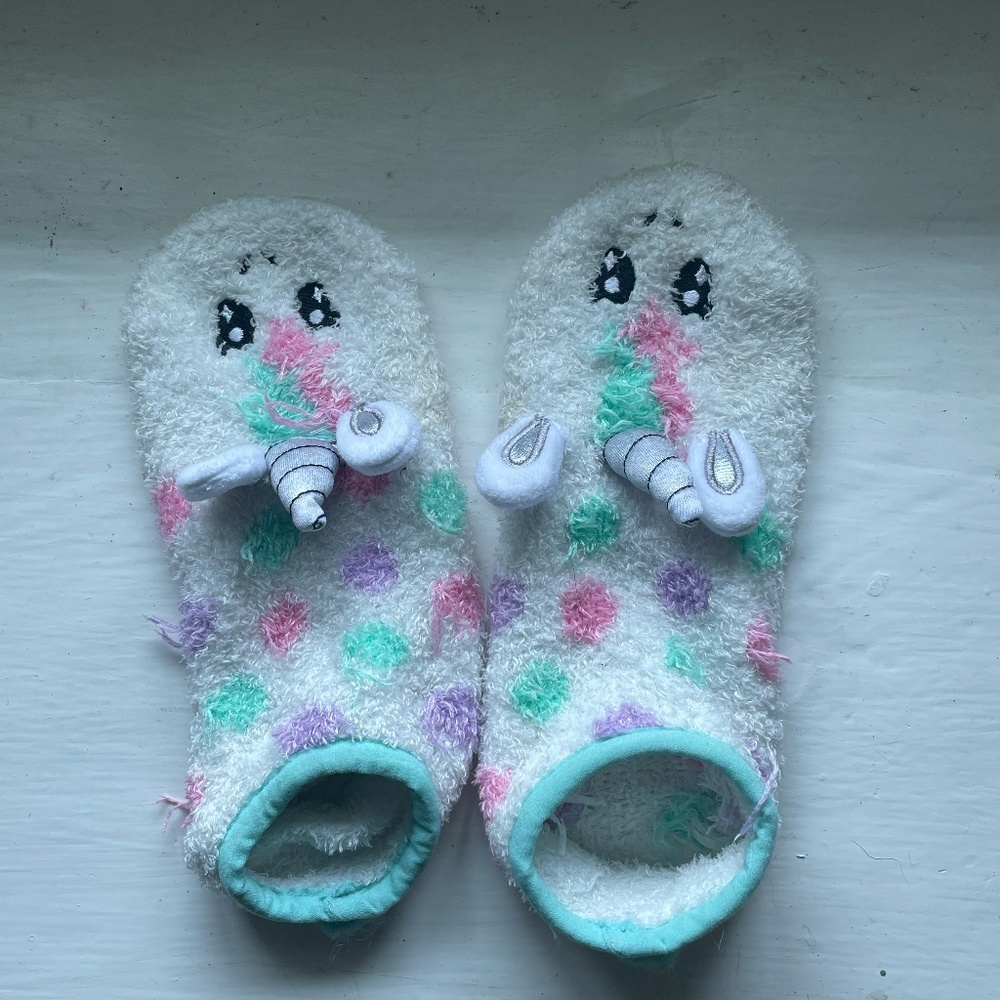 Fuzzy unicorn socks